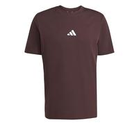 Adidas Uomo Essential Three Stripes Single Jersey Tee, Shadow Brown/Black, M