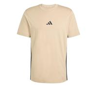 adidas Uomo Essential Three Stripes Single Jersey Tee, Warm Sandstone/Black, M