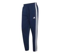 adidas Uomo Essentials 3-Stripes Fleece Tapered Cuffed Pants, Team Navy Blue 2/White, S