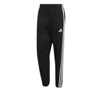 adidas Uomo Essentials 3-Stripes French Terry Tapered Cuffed Pants, Black/White, XL