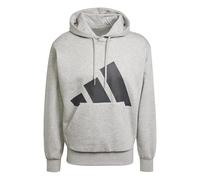 adidas Uomo Essentials Big Logo Fleece Hoodie, Medium Grey Heather/Black, M