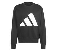 adidas Uomo Essentials Big Logo Fleece Sweatshirt, Black/White, XL