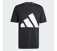 adidas Uomo Essentials Big Logo Single Jersey Shirt, Black/White, XS