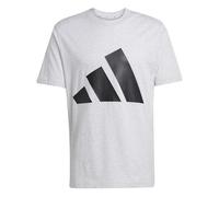 adidas Uomo Essentials Big Logo Single Jersey Tee, Light Grey Heather/Black, XS