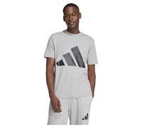 adidas Uomo Essentials Big Logo Single Jersey Tee, Medium Grey Heather/Black, XXL