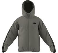adidas Uomo Essentials CLIMAWARM 3 Stripes Insulated Hooded Jackets, silver pebble, L