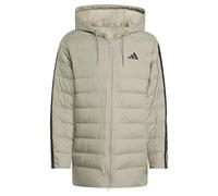 adidas Uomo Essentials Climawarm 3 Stripes Light Down Hooded Parkas Coat, silver pebble, L