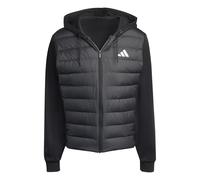adidas Uomo Essentials Climawarm Hybrid Down Hooded Coat, Black, M