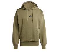 adidas Uomo Essentials Feelcozy Fleece Hoodie Sweatshirt, Olive Strata/Black, M