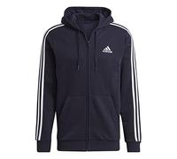 Felpa con cappuccio Essentials Fleece 3-Stripes Full-Zip Legend Ink M