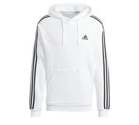 adidas Uomo Essentials Fleece 3-Stripes Hoodie, White, L