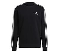 adidas Essentials Fleece 3-Stripes Sweatshirt, Felpa Uomo, Black/White, S
