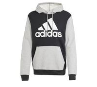 adidas Uomo Essentials Fleece Big Logo Hoodie, Black/Medium Grey Heather, S