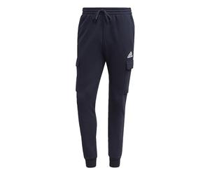 adidas Uomo Essentials Fleece Regular Tapered Cargo Pants, Grey / White, S