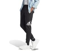 adidas Uomo Essentials Fleece Tapered Cuff Big Logo Pants, Black, S