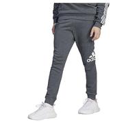 adidas Uomo Essentials Fleece Tapered Cuff Big Logo Pants, Dark Grey Heather, S