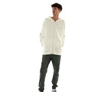 Felpa con cappuccio Essentials French Terry 3-Stripes Full-Zip Off White L
