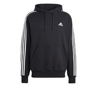 Adidas Uomo Essentials French Terry 3-Stripes Hoodie, Black/White, M
