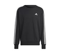 adidas Uomo Essentials French Terry 3-Stripes Sweatshirt, Black, M