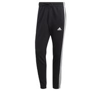 adidas Uomo Essentials French Terry Tapered Elastic Cuff 3-Stripes Pants, Black / White, XL