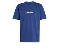 adidas Uomo Essentials Linear Single Jersey Shirt, Dark Blue/White, S
