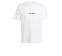 adidas Uomo Essentials Linear Single Jersey Shirt, White/Black, L