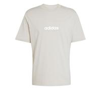 adidas Uomo Essentials Linear Single Jersey Shirt, Wonder Alumina/White, S