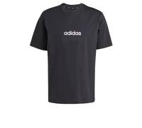 adidas Uomo Essentials Linear Single Jersey Tee, Black/White, M