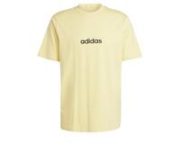 adidas Uomo Essentials Linear Single Jersey Tee, Powder Yellow/Black, S