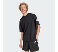 adidas Uomo Essentials Lose Fit Three Bar Shirt, Black/White, XL