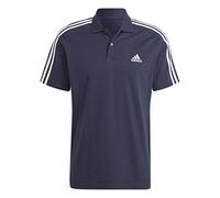 Polo adidas Essentials Piqué Embroidered Small Logo 3-Stripes manica corta blu marino bianco - S