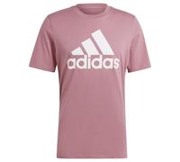 adidas Uomo Essentials Single Jersey Big Logo Tee, preloved Crimson/White, M