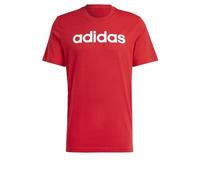adidas Uomo Essentials Single Jersey Linear Embroidered Logo Tee, Better Scarlet, M