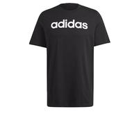 adidas Uomo Essentials Single Jersey Linear Embroidered Logo Tee, Black, XL