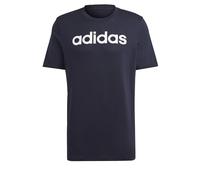 T-shirt adidas Essentials Single Jersey Linear Embroidered Logo manica corta blu marino bianco - L