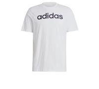 adidas Uomo Essentials Single Jersey Linear Embroidered Logo Tee, White / Black, S