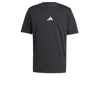 adidas Uomo Essentials Small Logo Single Jersey Shirt, Black/White, XS