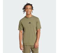 adidas Uomo Essentials Small Logo Single Jersey Shirt, Olive Strata/Black, L