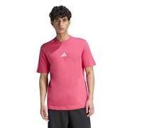 adidas Uomo Essentials Small Logo Single Jersey Shirt, Power Pink/White, XXL
