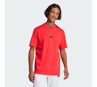 adidas Uomo Essentials Small Logo Single Jersey Shirt, Pure Ruby/Black, S