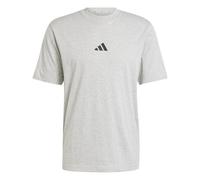 adidas Uomo Essentials Small Logo Single Jersey Shirt, Medium Grey Heather/Black, L