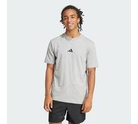 adidas Uomo Essentials Small Logo Single Jersey Shirt, Medium Grey Heather/Black, S