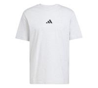 adidas Uomo Essentials Small Logo Single Jersey Tee, Light Grey Heather/Black, XS