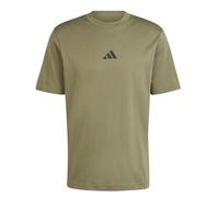 adidas Uomo Essentials Small Logo Single Jersey Tee, Olive Strata/Black, L