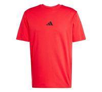 adidas Uomo Essentials Small Logo Single Jersey Tee, Pure Ruby/Black, S
