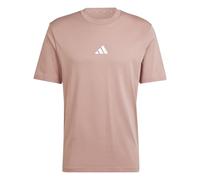 adidas Uomo Essentials Small Logo Single Jersey Tee, Warm Clay/White, L