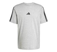 adidas Uomo Essentials Three Stripes Single Jersey Shirt, Medium Grey Heather/Black, L