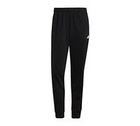 adidas Uomo Essentials Warm-Up Tapered 3-Stripes Track Pants, Black / White, M