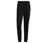adidas Uomo Essentials Warm-Up Tapered 3-Stripes Track Pants (Plus Size), Black / White, XXL Plus Extra Tall