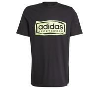 adidas Uomo Folded Sportswear Graphic Tee, Black, M Tall